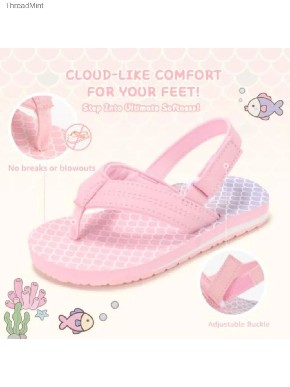 Toddler Flip Flops Girls Boys Kids Slip on Sandals Non-Slip EVA